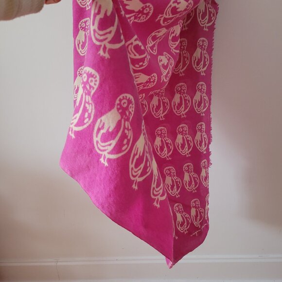 100% Merino Wool Virginia Johnson Owl Motif Scarf/Throw - Picture 3 of 7